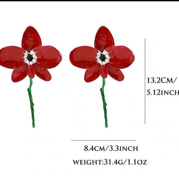 Zara Orchid Blue Flower Earrings - Picture 4 of 4